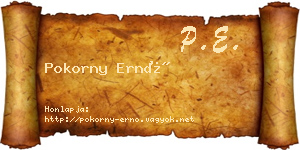 Pokorny Ernő névjegykártya