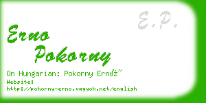 erno pokorny business card